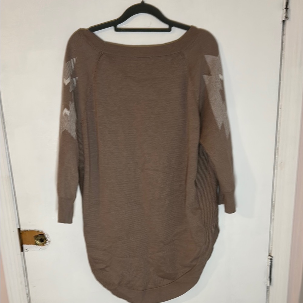 Brown Geometric Pattern Express Sweater - image 3